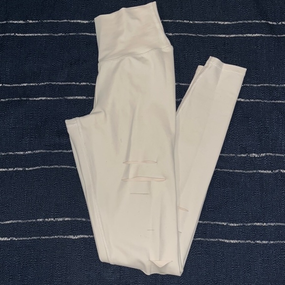 7/8 High-Waist Ripped Warrior in Ivory Pristine size XXS
